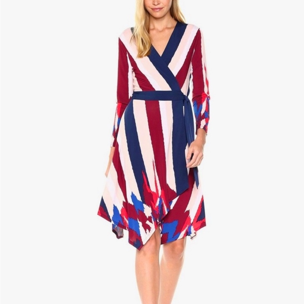 BCBGMAXAZRIA Isabella 3/4 sleeve Wrap Dress